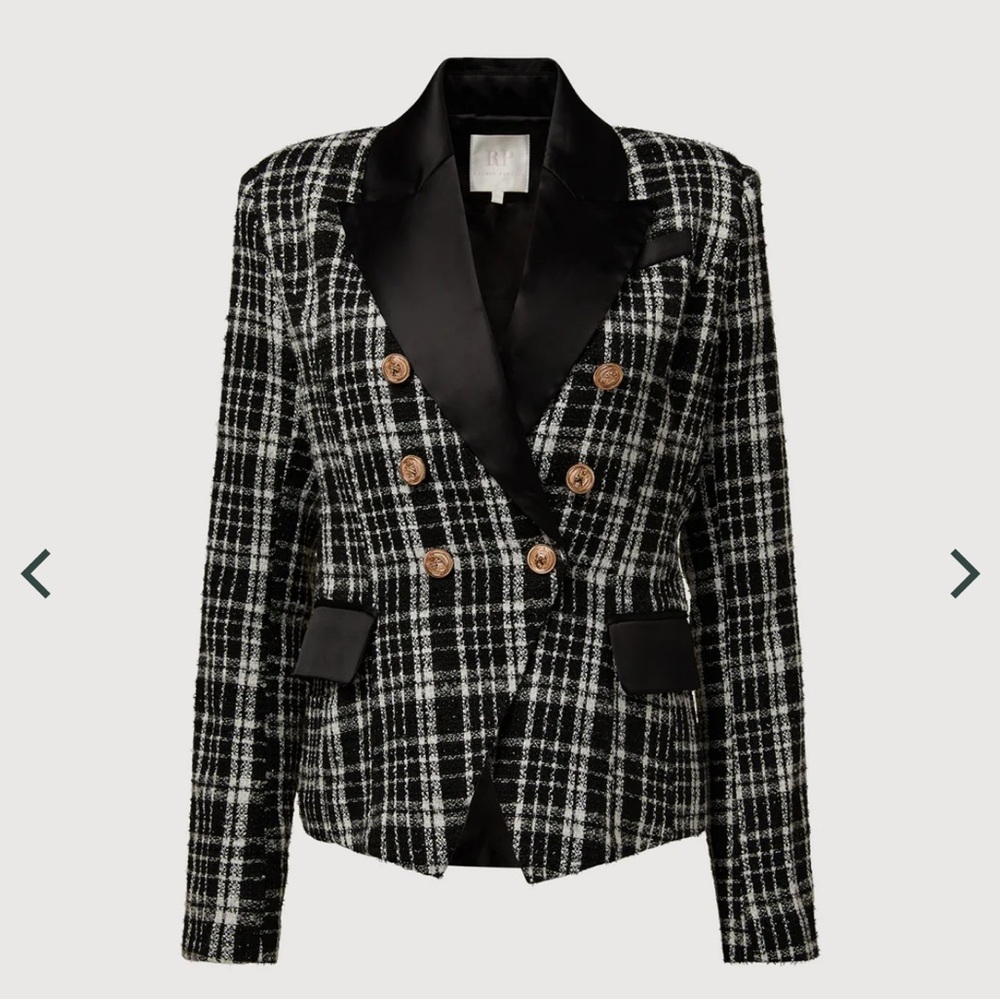 Rachel Parcell Double Breasted Satin Lapel Blazer